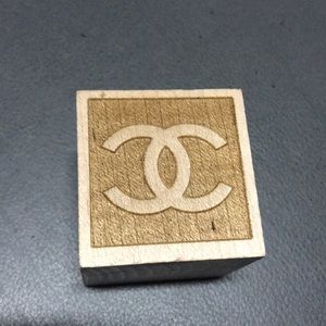 Chanel No 5 wood block paper weight
